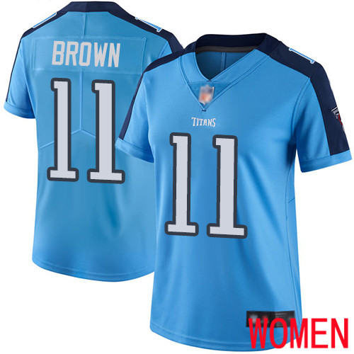 Tennessee Titans Limited Light Blue Women A.J. Brown Jersey NFL Football 11 Rush Vapor Untouchable
